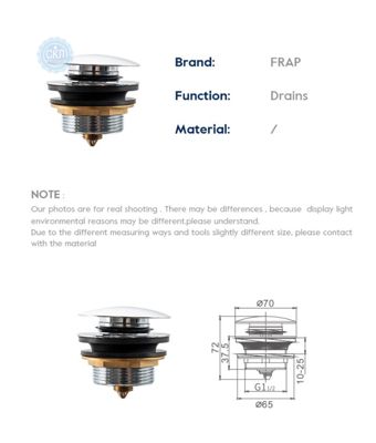 Донный клапан Frap F63 Click-Clack хром