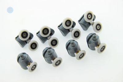 Комплект роликів для душової кабіни (скл1001+скл1003к) Верхні подвійні нижні одинарні сірі.