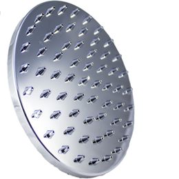 Лейка кругла, стельова для душової кабіни діаметром 150 мм. (L-150) Хромированная зі штоком.