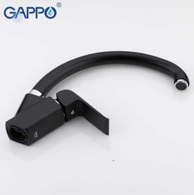 Змішувач для кухні з гайкою чорний Gappo Aventador G4150
