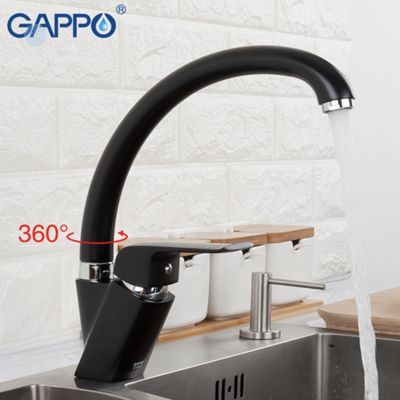 Змішувач для кухні з гайкою чорний Gappo Aventador G4150
