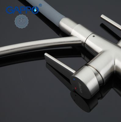Змішувач для кухні з підключенням фільтра питної води сатін Gappo G4398
