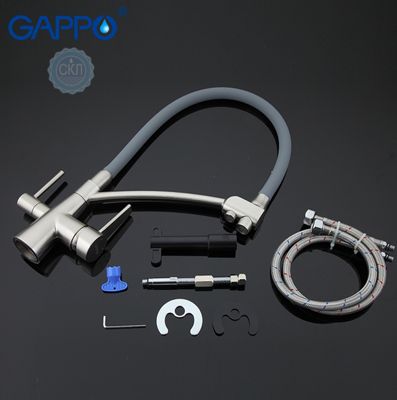 Змішувач для кухні з підключенням фільтра питної води сатін Gappo G4398