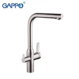 Змішувач для кухні з підключенням фільтра питної води нержавіюча сталь Gappo G4399-4
