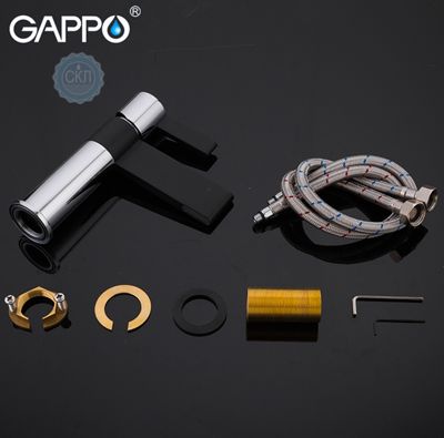 Смеситель для раковины с гайкой черный / хром Gappo Atalantic G1081