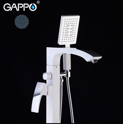 Смеситель напольный для ванной белый / хром Gappo Jacob G3007-8