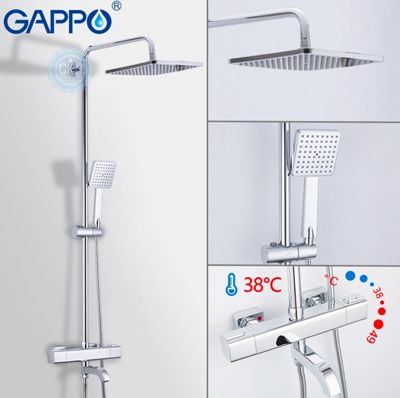 Термостатичні душові системи Gappo G2491​ з ізливом , гнучким і тропічним душем - вироби класу люкс.