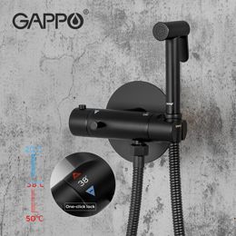 Вбудований гігієнічний душ Gappo G7290-6 з термостатом , чорний
