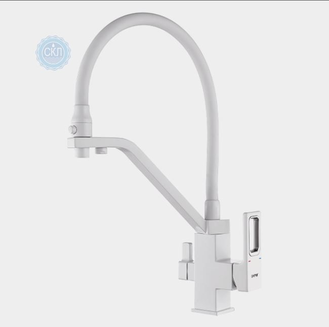 ​  Смеситель Gappo G4317-8 для кухни с подключением фильтра питьевой воды,белый
