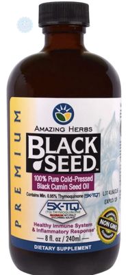 Amazing Herbs, Black Seed, 100% чисте масло насіння чорного кмину холодного віджиму, 240 мл