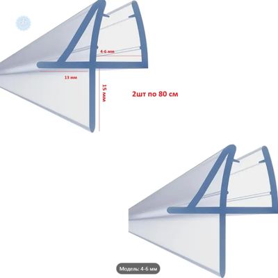 Брызгавик для душевых кабин CKL Premium 2х80 см  прозрачный нижний  PCKLFС08 4-6мм