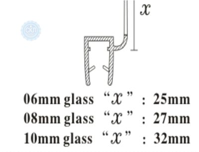 Бризковики для дверей душової кабіни нижній (ФС02) 8 мм