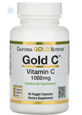 California Gold Nutrition, Gold C, вітамін C, 1000 мг, 60 рослинних капсул