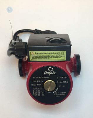 Циркуляционный насос Ampis (G25 / 4-130 Red) с гайками и кабелем