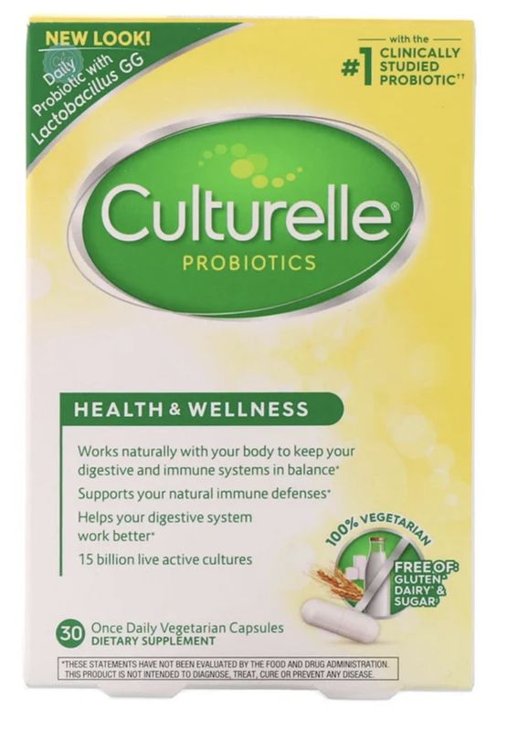 Culturelle, Пробиотик для поддержки здоровья и хорошего самочувствия, 30 Вегетарианский капсул