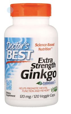 Doctors Best, Гинкго с повышенной силой действия, 120 мг, 120 растительных капсул