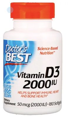 Doctors Best, Витамин D3, 2000 МЕ, 180 мягких таблеток
