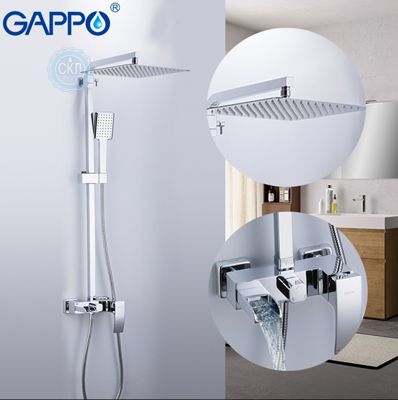 Душевая система с верхним душем, смеситель и ручной лейкой хром Gappo Jacob G2407-20