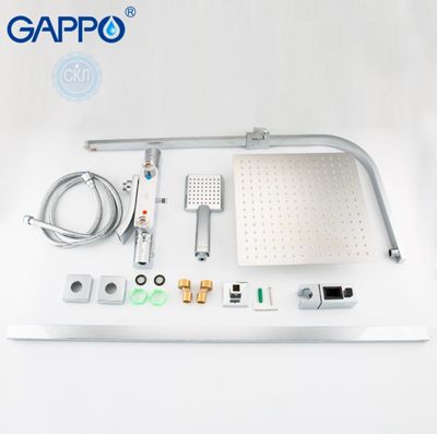 Душевая система с верхним душем, термостатом и ручной лейкой, Gappo Jacob G2407-40