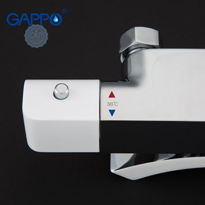 Душевая система с верхним душем Gappo, термостатом, излив есть переключателем на лейку белый / хром G2407-50