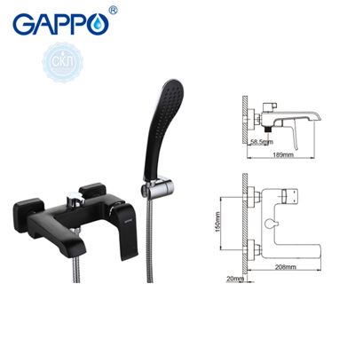 Gappo Aventador G3250 Смеситель для ванны черный