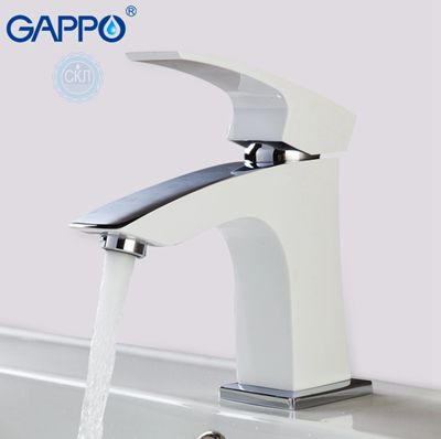 Gappo Jacob G1007-7 Смеситель для раковины с гайкой белый / хром