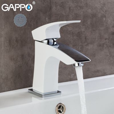 Gappo Jacob G1007-7 Смеситель для раковины с гайкой белый / хром
