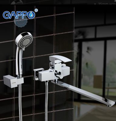 Gappo Jacob G2207 Смеситель для ванны с изливом 35 см и переключателем в корпусе хром