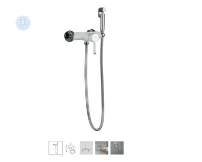 Гигиенический душ со смесителем белый / хром Gappo G2003-8