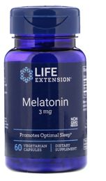 Life Extension, Мелатонин 3 мг, 60 Вегетарианский капсул