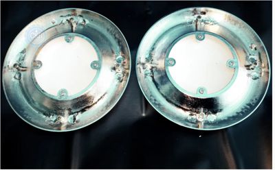 Накладка декоративна під динамік або кулер (Витяжка) душової кабіни, Хром з білою вставкою