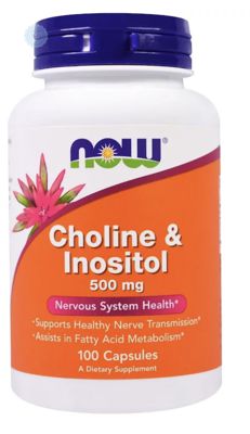 Now Foods, Холін і інозитол, 500 мг, 100 капсул
