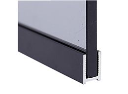 П-подібний чорний профіль з алюмінію 17×12×17 мм (3 м) для скла 8 мм