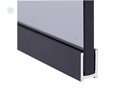 П-подібний чорний профіль з алюмінію 17×12×17 мм (3 м) для скла 8 мм