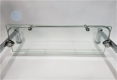 Полка на четыре отверстия 350х350 мм (одно стекло и держатель полотенца) ПС611