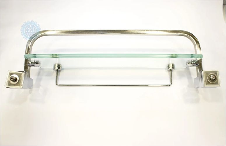 Полка на втором отверстия 350 мм (одно стекло и держатель полотенца) ПС601