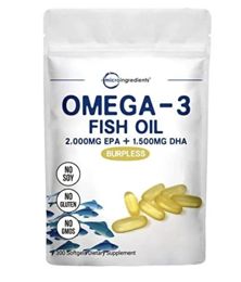 Риб'ячий жир Microingredients Omega-3 Fish Oil 2000 mg EPA + 1500 mg DHA 300 гелевих капсул