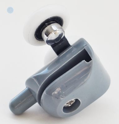 Ролик для душової кабіни, гідробоксу подвійний, нижній, натискний, сірий (скл1004)