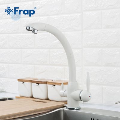Смеситель  Frap F4399-8 для кухни на две воды,белый