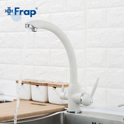 Смеситель  Frap F4399-8 для кухни на две воды,белый