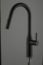 Смеситель  Gappо G4398-46 для кухни с вытяжным гусаком,чёрный