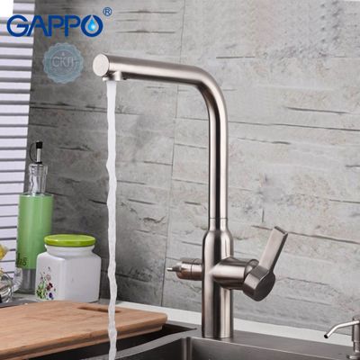 Смеситель для кухни с подключением фильтра питьевой воды нержавеющая сталь Gappo G4399-4