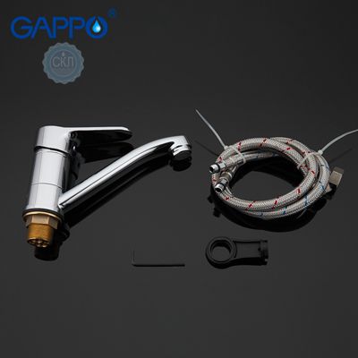 Змішувач для раковини / кухні з гайкою хром Gappo Vantto G4536