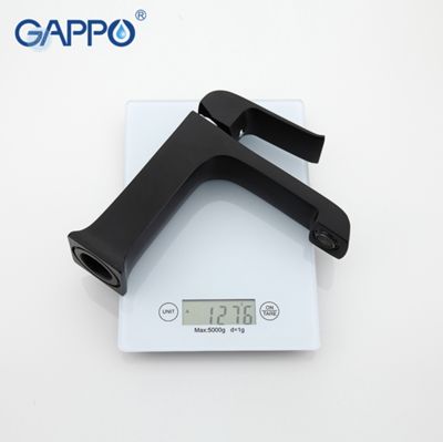 Смеситель для раковины с гайкой черный Gappo Aventador G1050