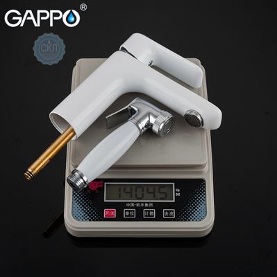 Змішувач для раковини з гігієнічним душем білий / хром Gappo Noar G1048-1