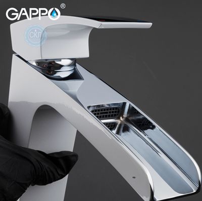 Змішувач для раковини високий білий / хром Gappo Jacob G1007-31