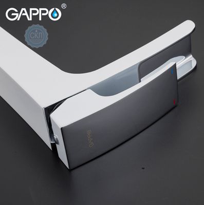 Смеситель для раковины высокий белый / хром Gappo Jacob G1007-31