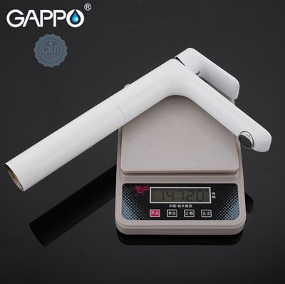 Смеситель для раковины высокий белый / хром Gappo Noar G1048-2