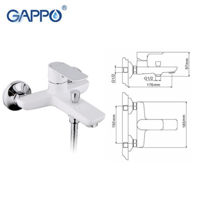 Смеситель для ванны белый / хром Gappo Noar G3048