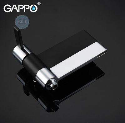 Смеситель для ванны с излиянием служит переключателем на воронку черный / хром Gappo Atalantic G3281